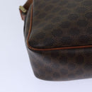 CELINE Macadam Canvas Shoulder Bag PVC Leather Brown Gold Auth 85387-16