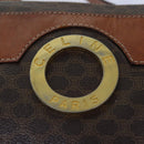 CELINE Macadam Canvas Shoulder Bag PVC Leather Brown Gold Auth 85387-17