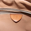 CELINE Macadam Canvas Shoulder Bag PVC Leather Brown Gold Auth 85387-12