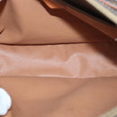 CELINE Macadam Canvas Shoulder Bag PVC Leather Brown Gold Auth 85387-10