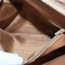 CELINE Macadam Canvas Shoulder Bag PVC Leather Brown Gold Auth 85387-11