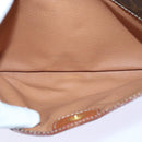 CELINE Macadam Canvas Shoulder Bag PVC Leather Brown Gold Auth 85387-20