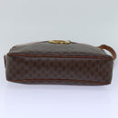 CELINE Macadam Canvas Shoulder Bag PVC Leather Brown Gold Auth 85387-5