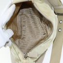 PRADA Shoulder Bag Nylon White Silver Auth 85399-11