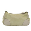 PRADA Shoulder Bag Nylon White Silver Auth 85399-2