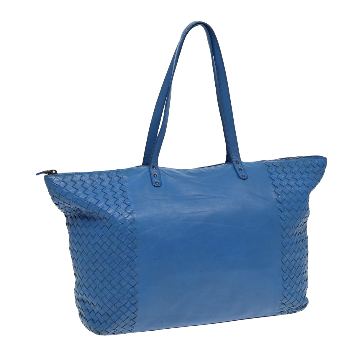 BOTTEGA VENETA INTRECCIATO Tote Bag Leather Blue Auth 85400