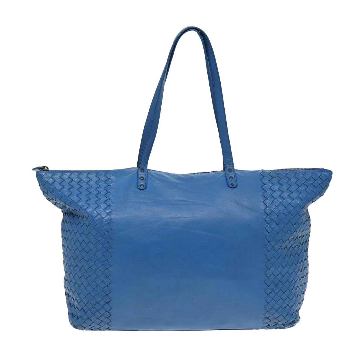 BOTTEGA VENETA INTRECCIATO Tote Bag Leather Blue Auth 85400