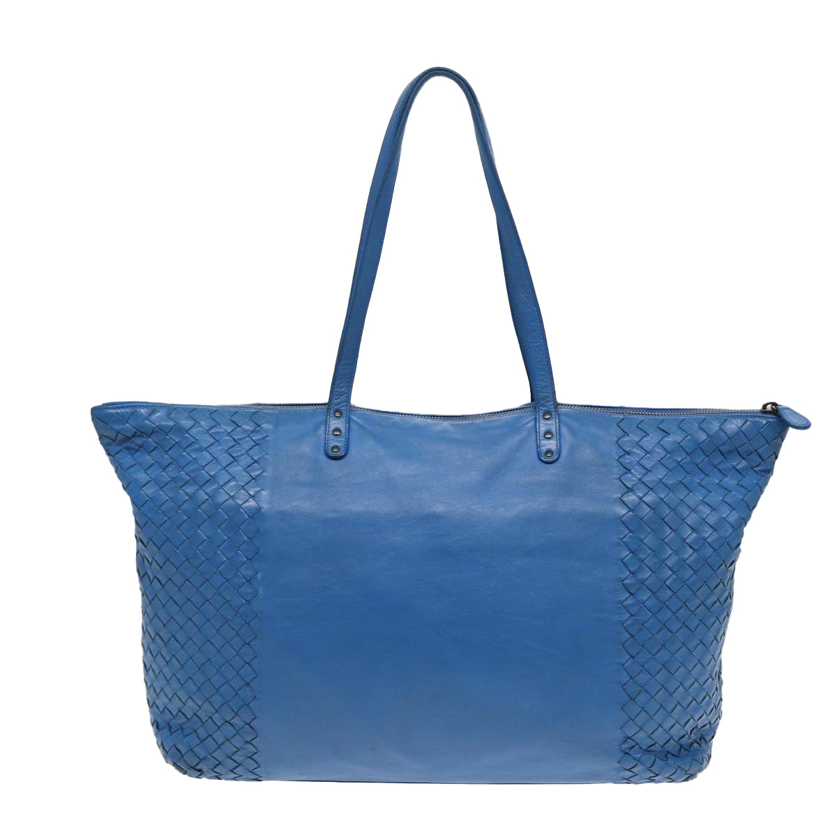 BOTTEGA VENETA INTRECCIATO Tote Bag Leather Blue Auth 85400