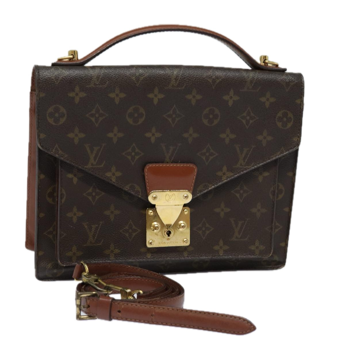 LOUIS VUITTON Monogram Monceau 28 Hand Bag 2way M51185 LV Auth 85428