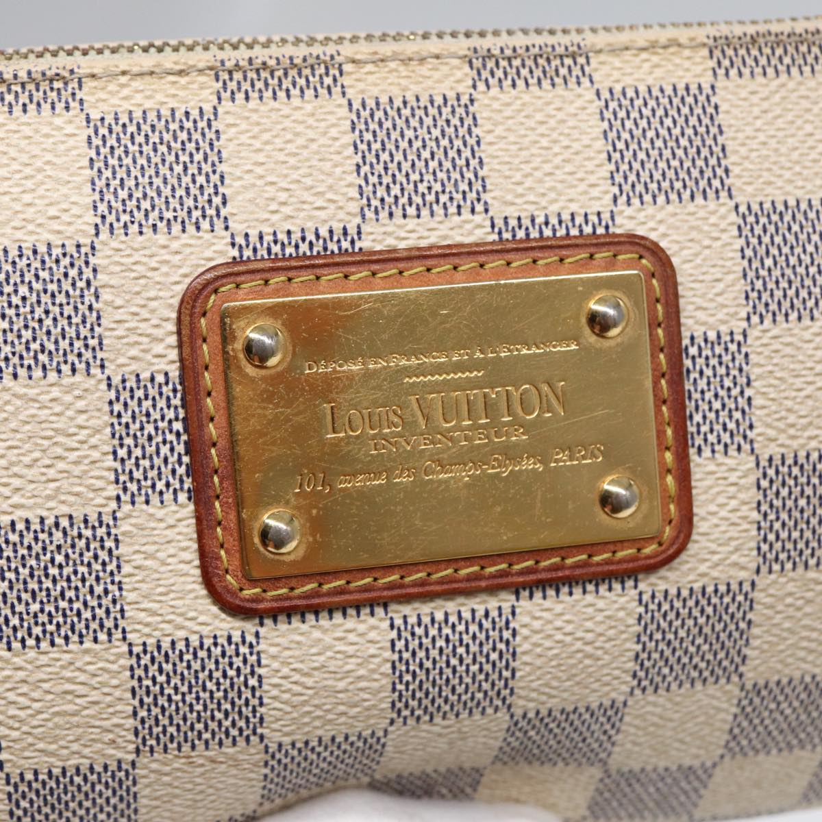 LOUIS VUITTON Damier Azur Eva Shoulder Bag 2way N55214 LV Auth 85433