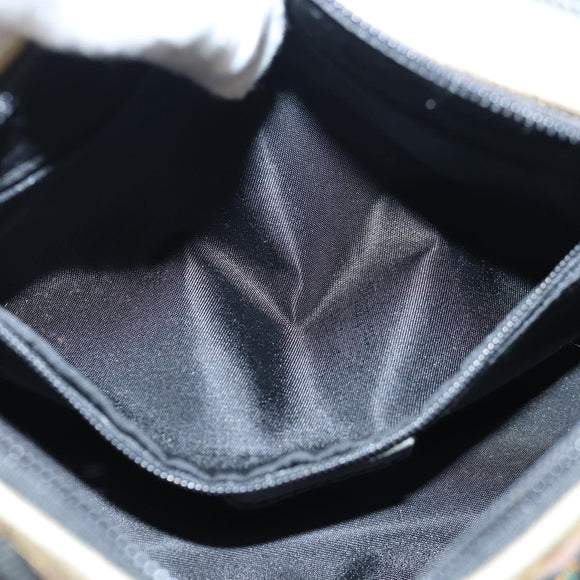 Christian Dior Hand Bag Canvas Blue Gold Auth 85438AM