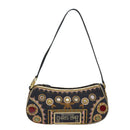 Christian Dior Hand Bag Canvas Blue Gold Auth 85438AM-13