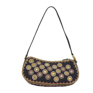 Christian Dior Hand Bag Canvas Blue Gold Auth 85438AM - 0