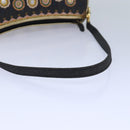 Christian Dior Hand Bag Canvas Blue Gold Auth 85438AM-7