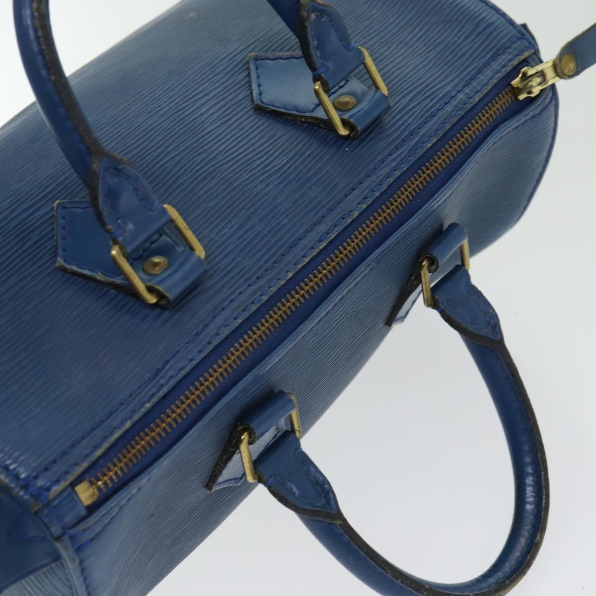 LOUIS VUITTON Epi Speedy 25 Hand Bag Toledo Blue M43015 LV Auth 85451