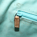 GUCCI GG Canvas Tote Bag Silver Turquoise Blue 113017 Auth 85473-11