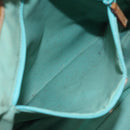 GUCCI GG Canvas Tote Bag Silver Turquoise Blue 113017 Auth 85473-20