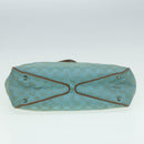 GUCCI GG Canvas Tote Bag Silver Turquoise Blue 113017 Auth 85473-5