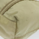 PRADA Hand Bag Nylon Silver Beige Auth 85481-9