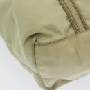 PRADA Hand Bag Nylon Silver Beige Auth 85481-14