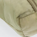 PRADA Handtasche Nylon Silber Beige Auth 85481-16