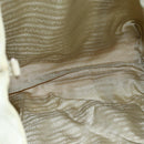PRADA Hand Bag Nylon Silver Beige Auth 85481-10