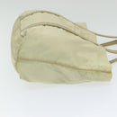 PRADA Hand Bag Nylon Silver Beige Auth 85481-3