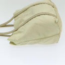 PRADA Hand Bag Nylon Silver Beige Auth 85481-4