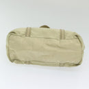 PRADA Hand Bag Nylon Silver Beige Auth 85481-5