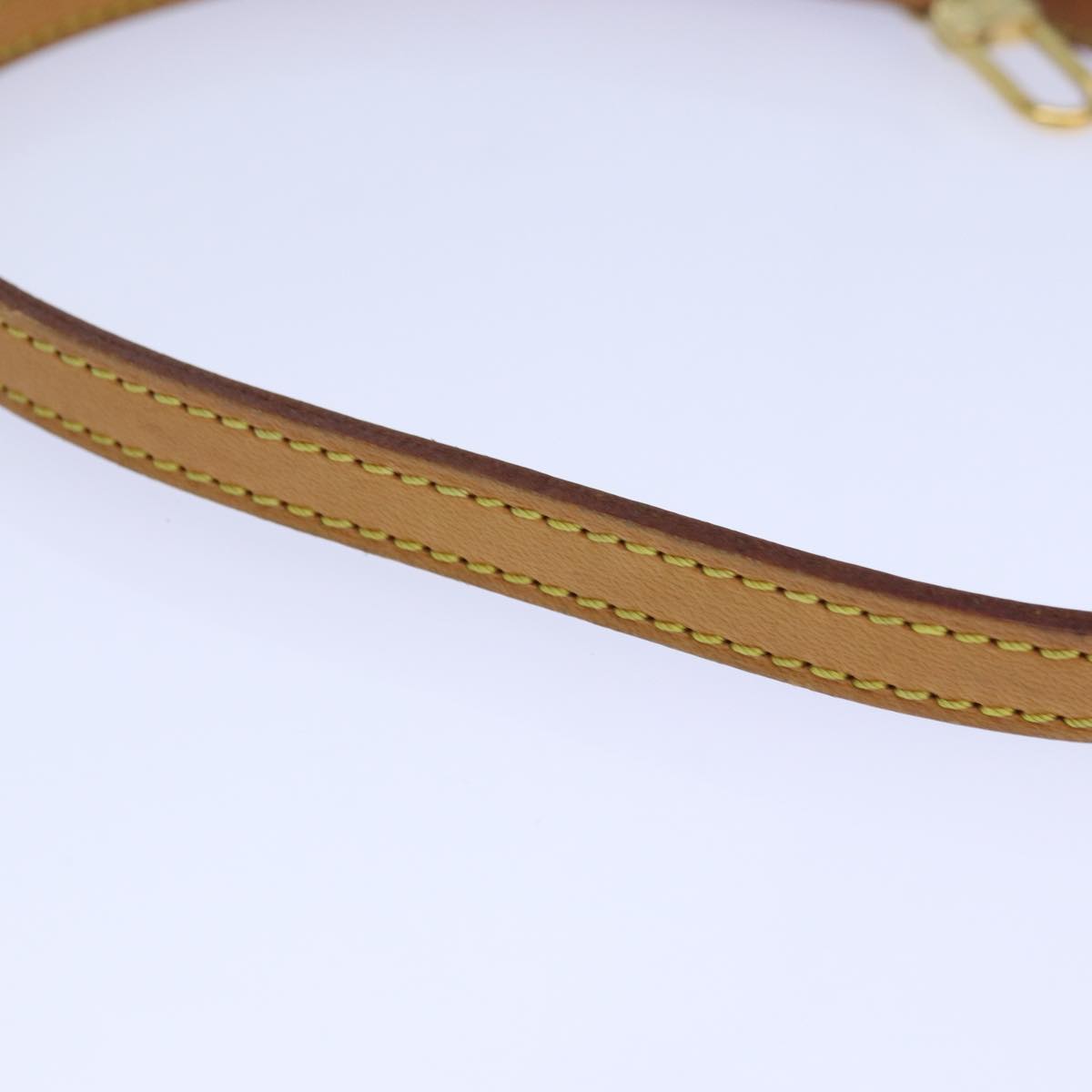 LOUIS VUITTON Adjustable Shoulder Strap Leather 37""-44.5"" Beige LV Auth 85485