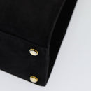 Salvatore Ferragamo Shoulder Bag Suede Black Gold Auth 85492-9