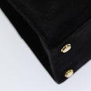 Salvatore Ferragamo Shoulder Bag Suede Black Gold Auth 85492-16