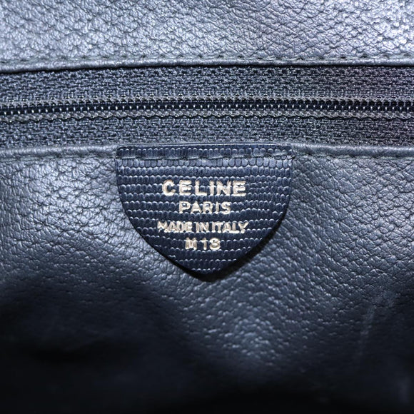 CELINE Handtasche Leder 2way Schwarz Gold Auth 85493