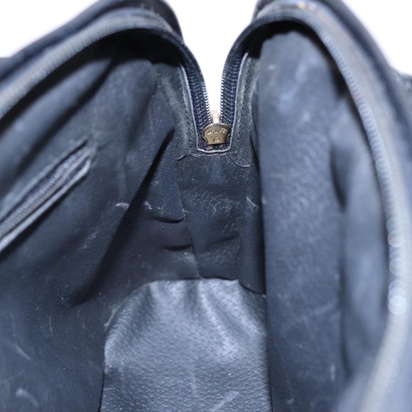 CELINE Handtasche Leder 2way Schwarz Gold Auth 85493