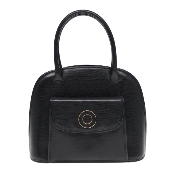 CELINE Handtasche Leder 2way Schwarz Gold Auth 85493