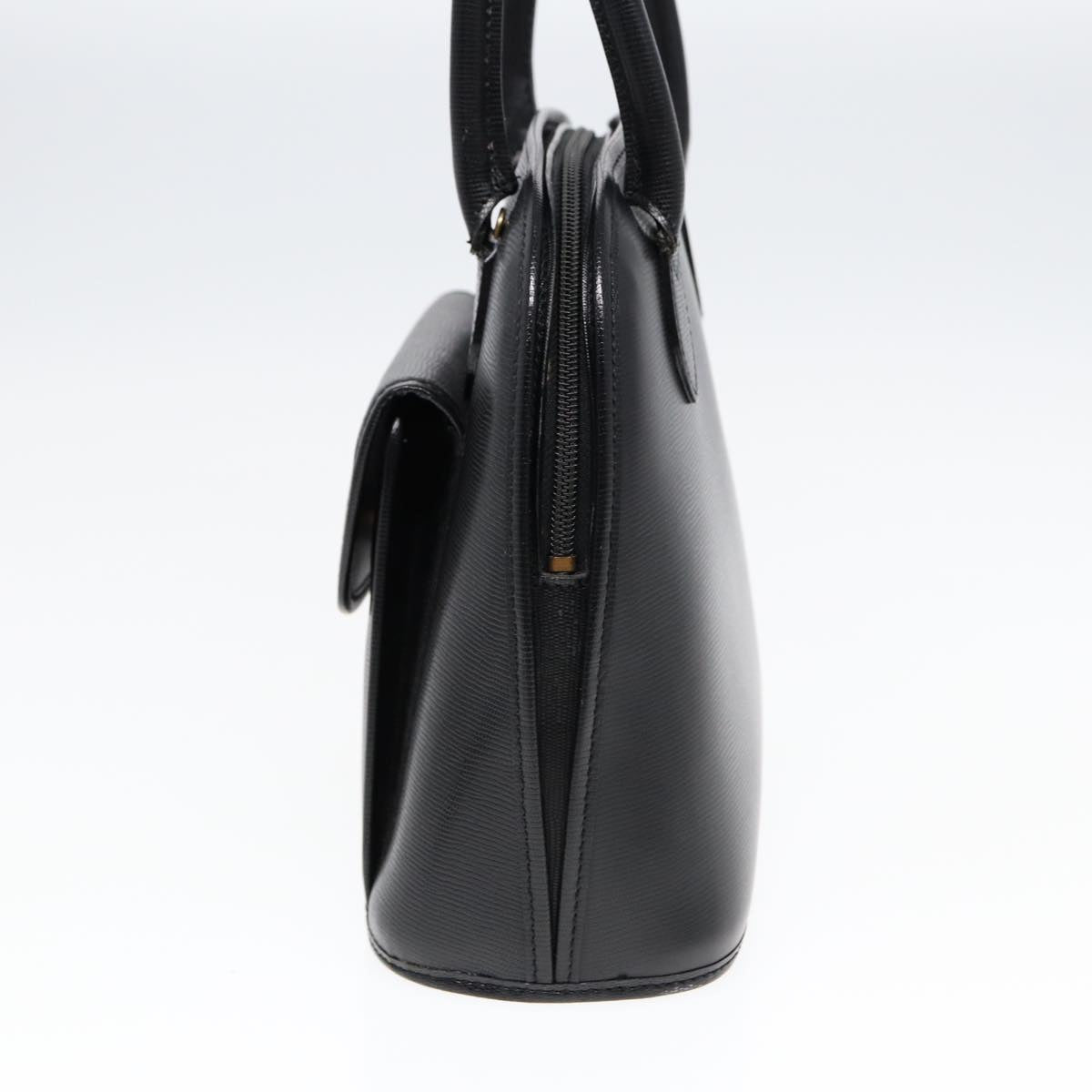 CELINE Hand Bag Leather 2way Black Gold Auth 85493