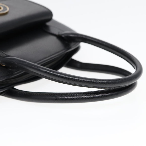CELINE Handtasche Leder 2way Schwarz Gold Auth 85493