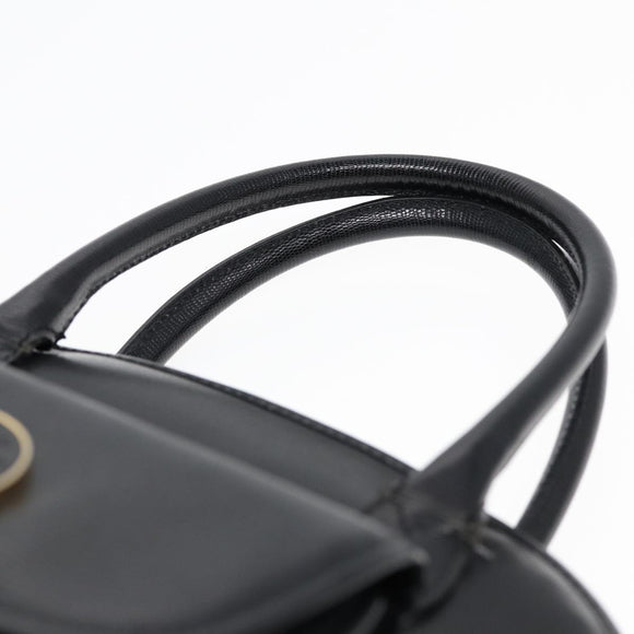 CELINE Handtasche Leder 2way Schwarz Gold Auth 85493