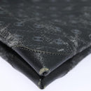 GUCCI Clutch Bag Leather Black Gold Auth 85496-16