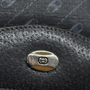 GUCCI Clutch Bag Leather Black Gold Auth 85496-17