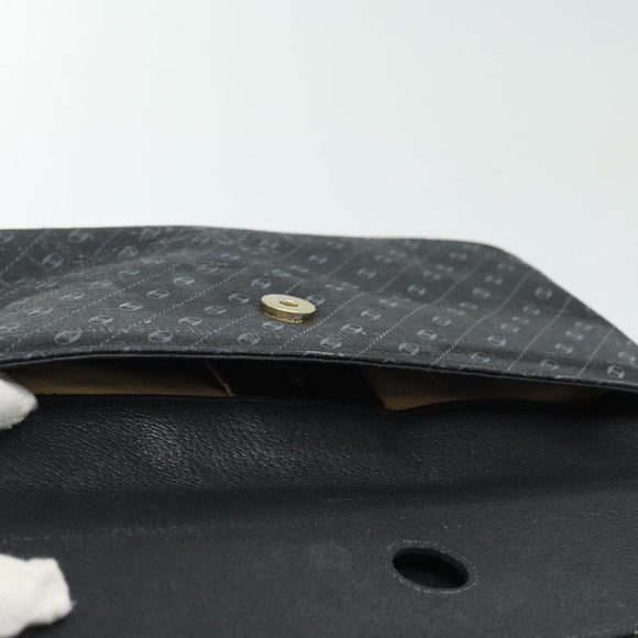 GUCCI Clutch Tasche Leder Schwarz Gold Auth 85496
