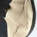GUCCI Clutch Bag Leather Black Gold Auth 85496-9