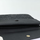 GUCCI Clutch Bag Leather Black Gold Auth 85496-10