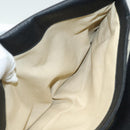 GUCCI Clutch Bag Leather Black Gold Auth 85496-11