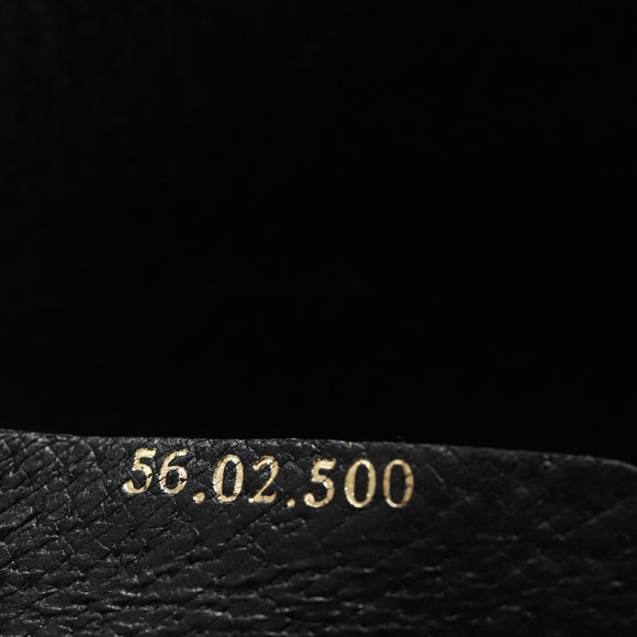 GUCCI Clutch Tasche Leder Schwarz Gold Auth 85496