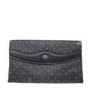 GUCCI Clutch Bag Leather Black Gold Auth 85496-13