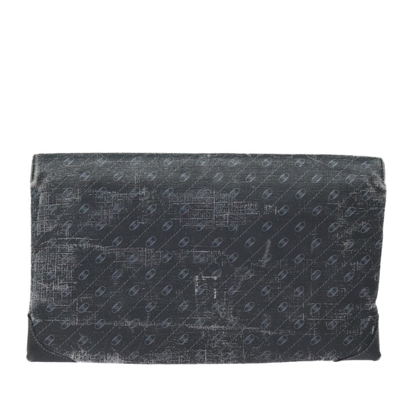 GUCCI Clutch Tasche Leder Schwarz Gold Auth 85496