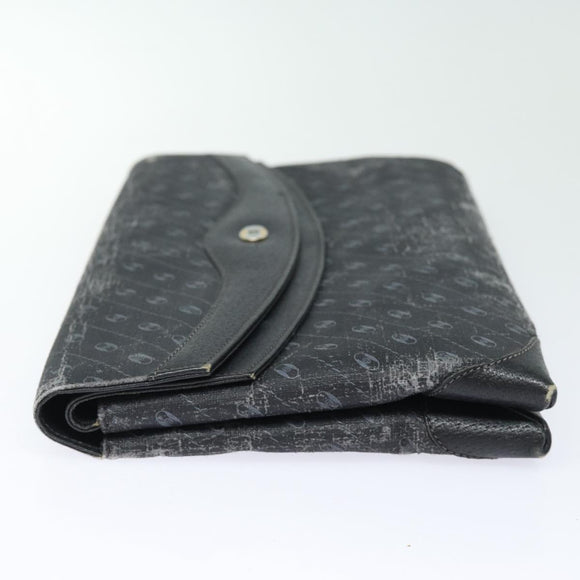 GUCCI Clutch Tasche Leder Schwarz Gold Auth 85496
