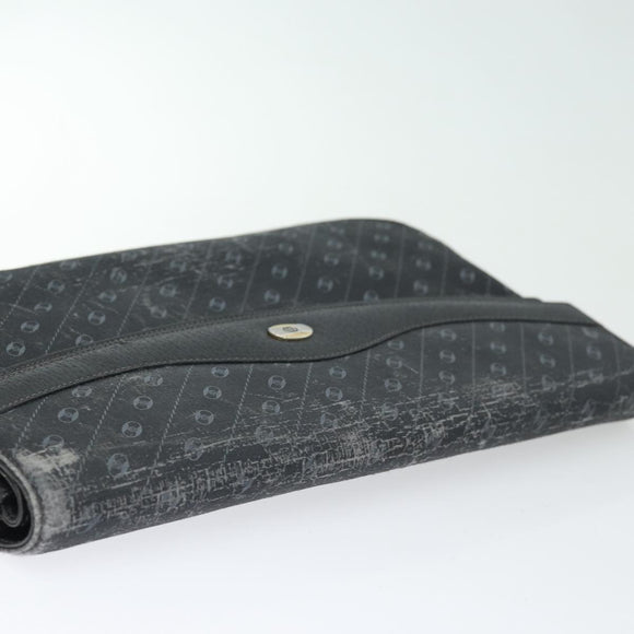 GUCCI Clutch Tasche Leder Schwarz Gold Auth 85496