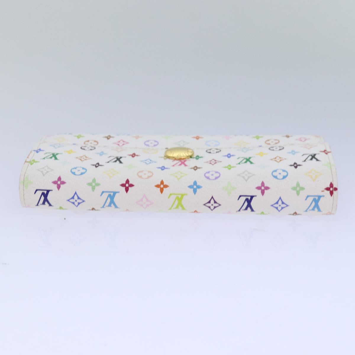 LOUIS VUITTON Multicolor Portefeuille Sarah Wallet White M93532 LV Auth 85501